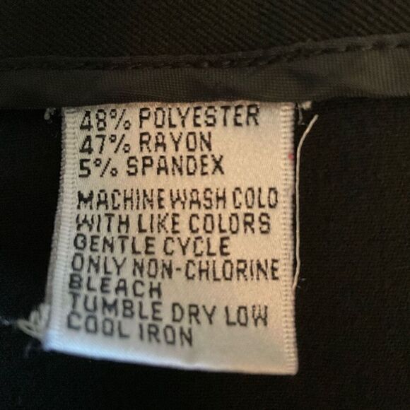 Talbots Pants Trousers Ankle Cropped Side Zip Button Closure Black Stretch 16 - Picture 4 of 9